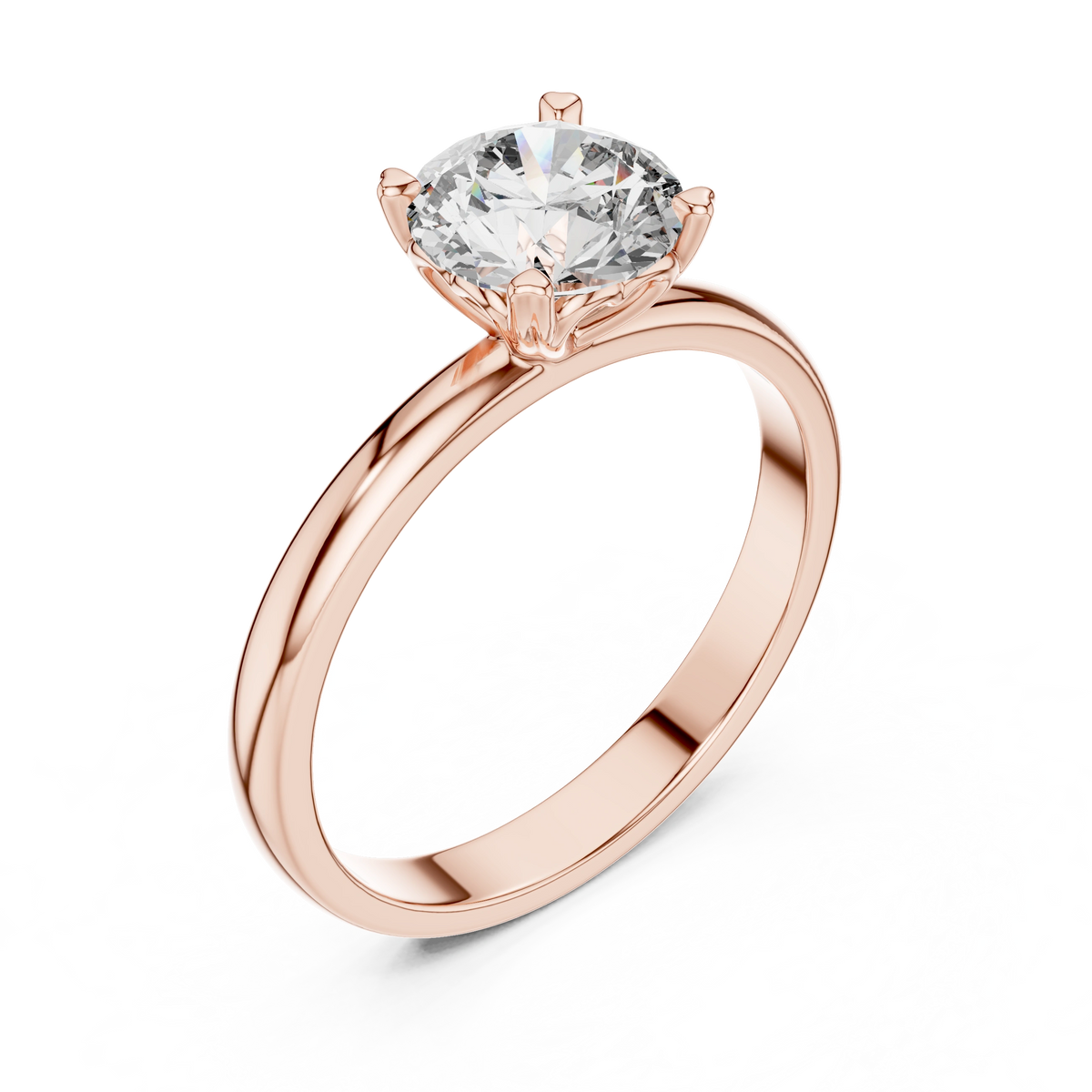 Gold 1Ct Round Solitaire Lab Grown Diamond Dexan Ring