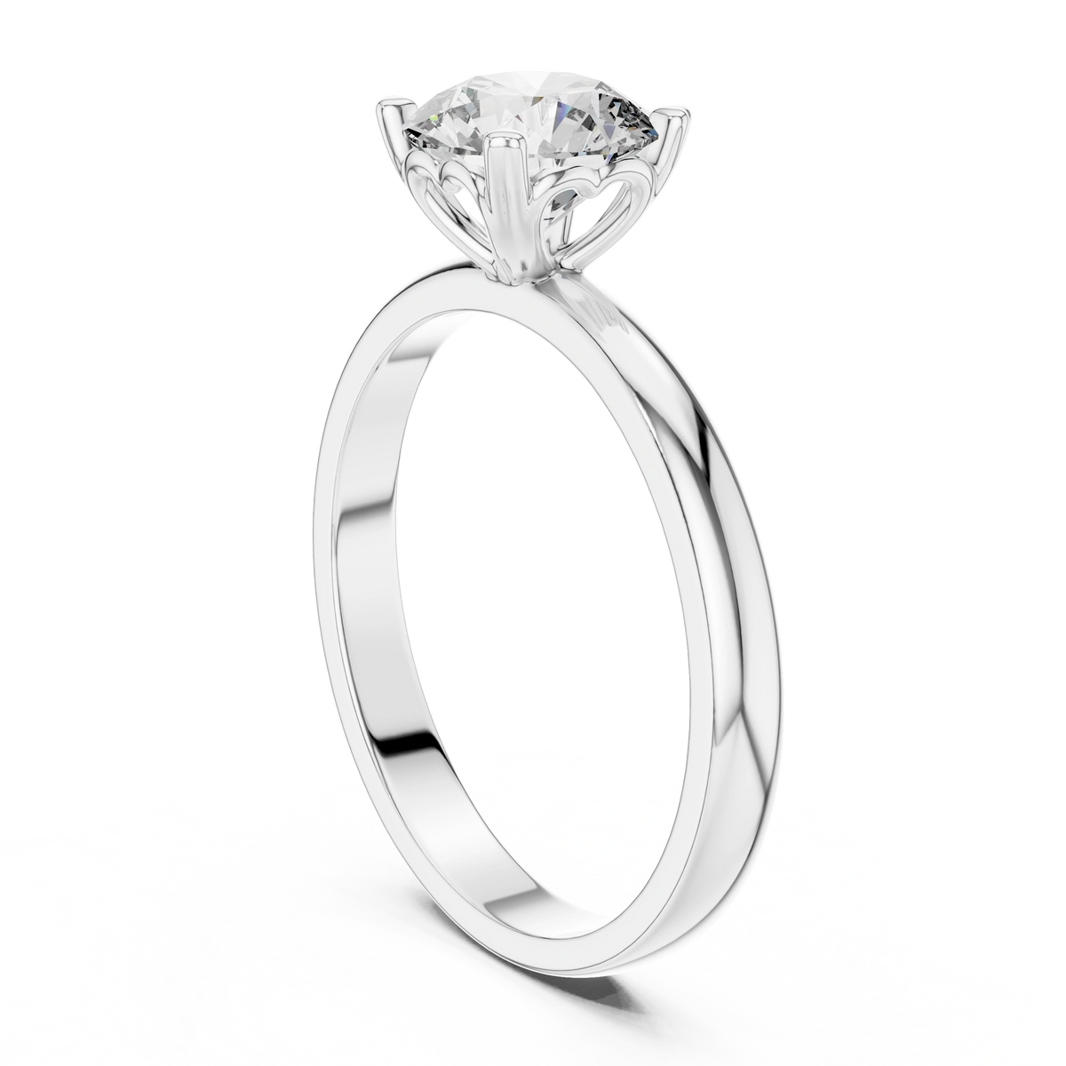 Gold 1Ct Round Solitaire Lab Grown Diamond Dexan Ring