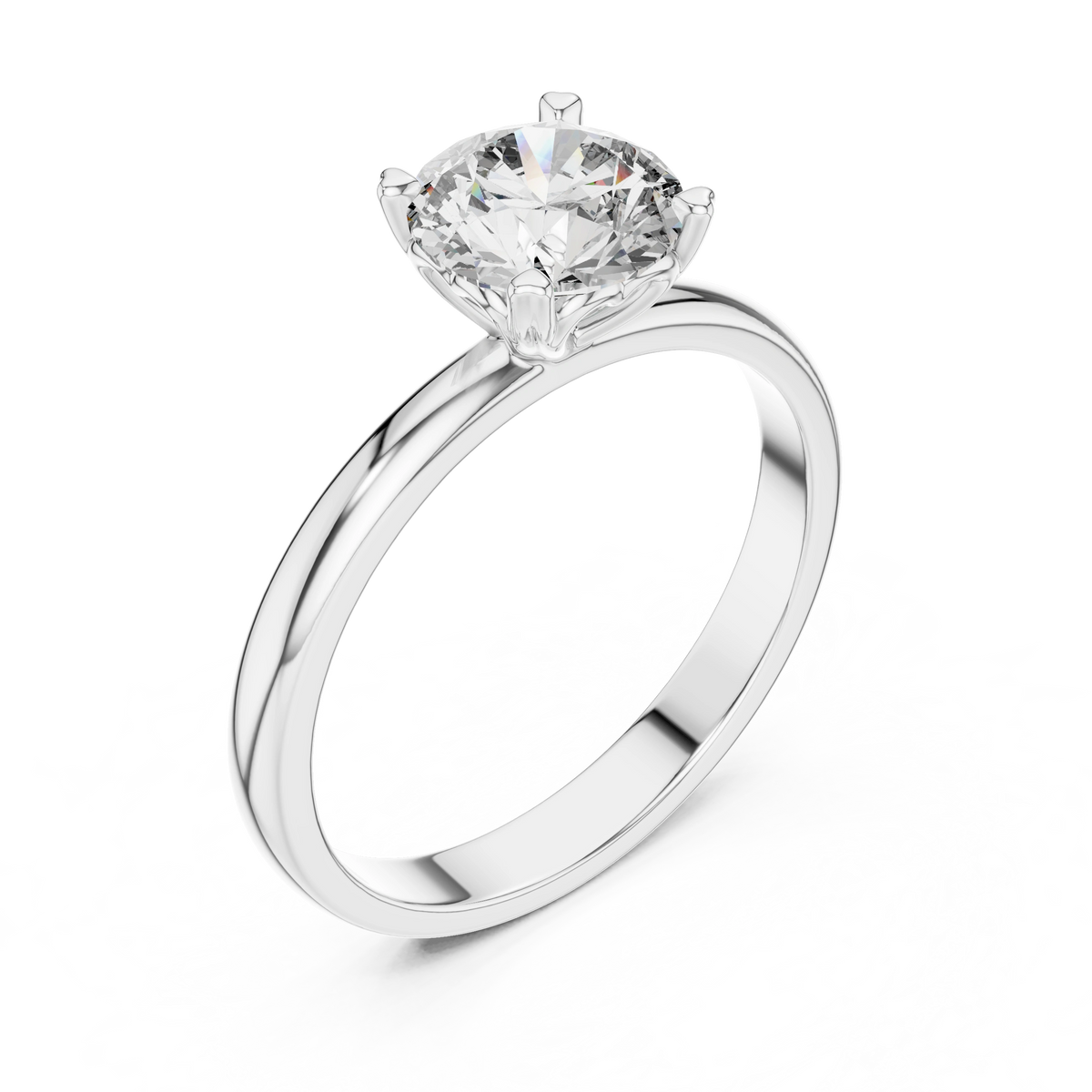 Gold 1Ct Round Solitaire Lab Grown Diamond Dexan Ring
