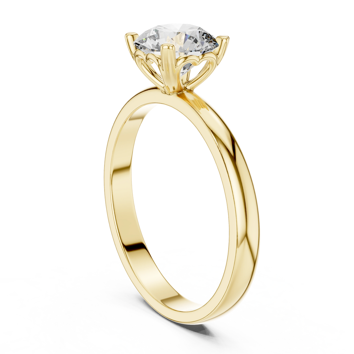 Gold 1Ct Round Solitaire Lab Grown Diamond Dexan Ring