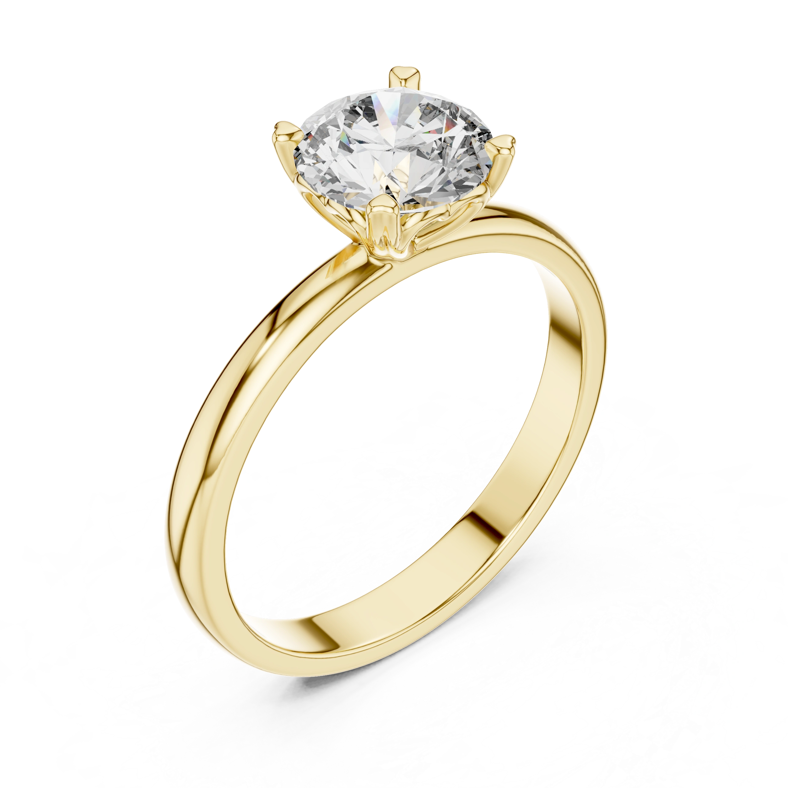 Gold 1Ct Round Solitaire Lab Grown Diamond Dexan Ring
