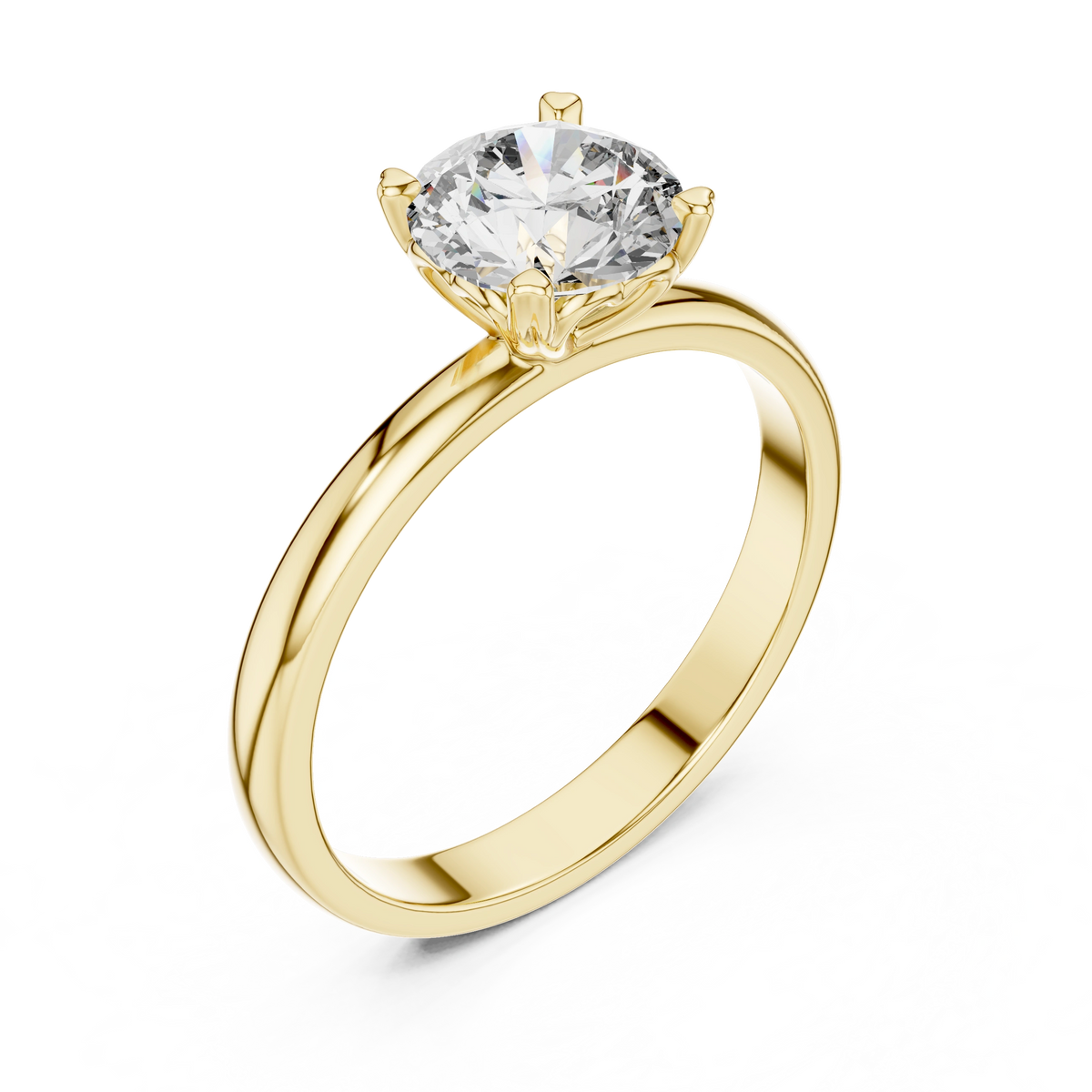 Gold 1Ct Round Solitaire Lab Grown Diamond Dexan Ring