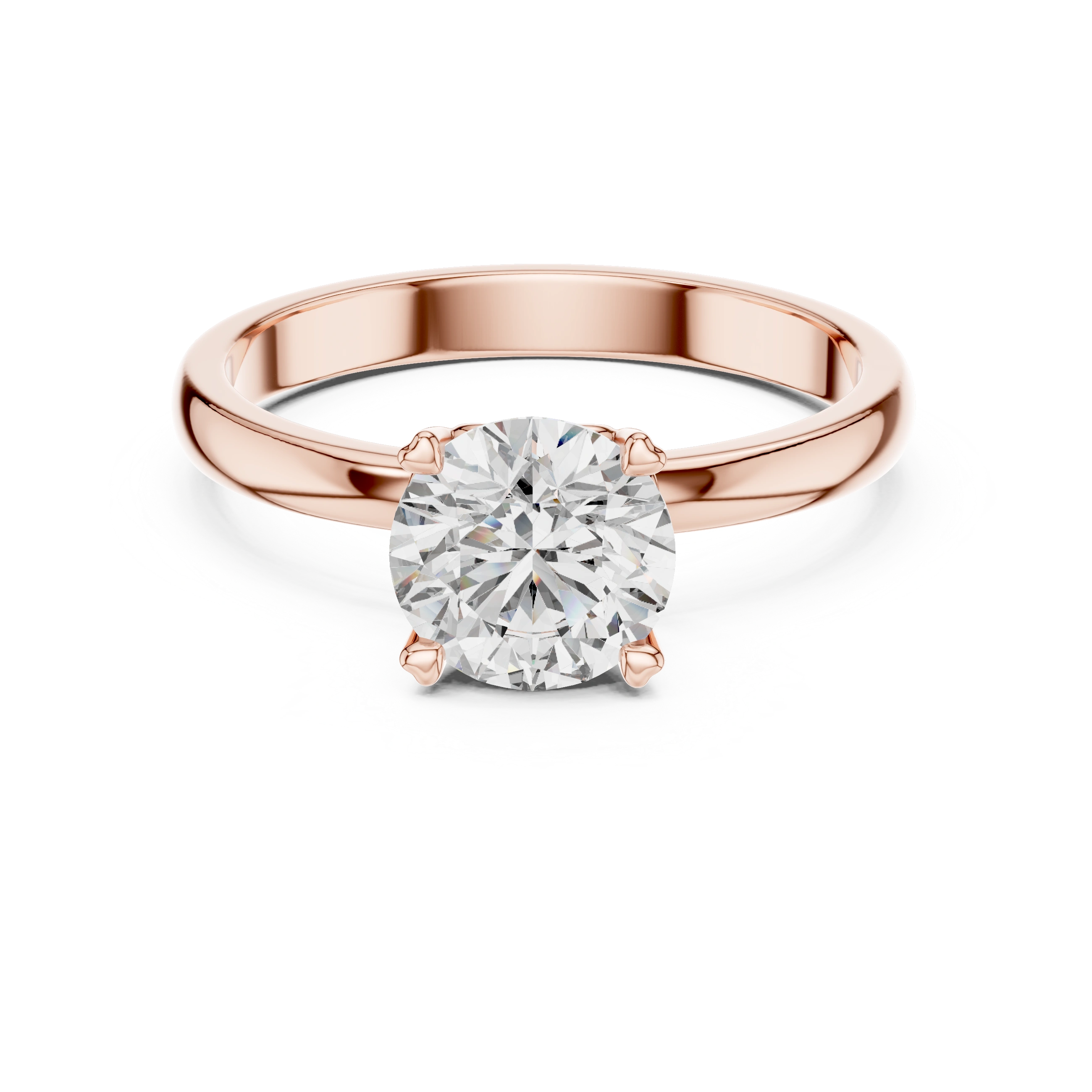 Gold 1Ct Round Solitaire Lab Grown Diamond Dexan Ring