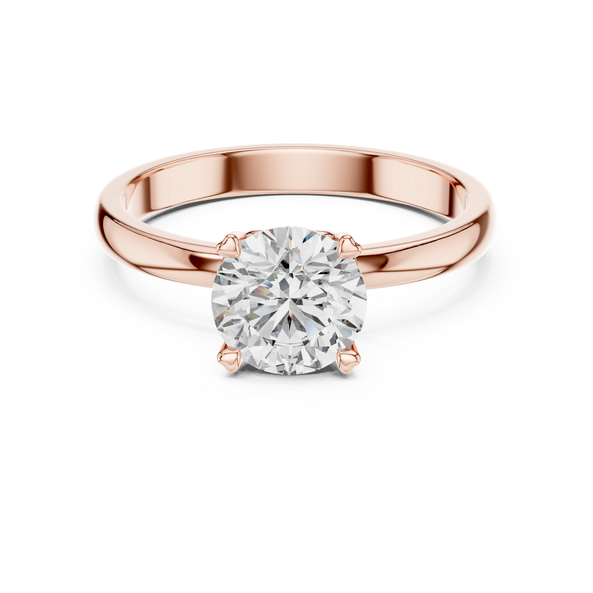 Gold 1Ct Round Solitaire Lab Grown Diamond Dexan Ring