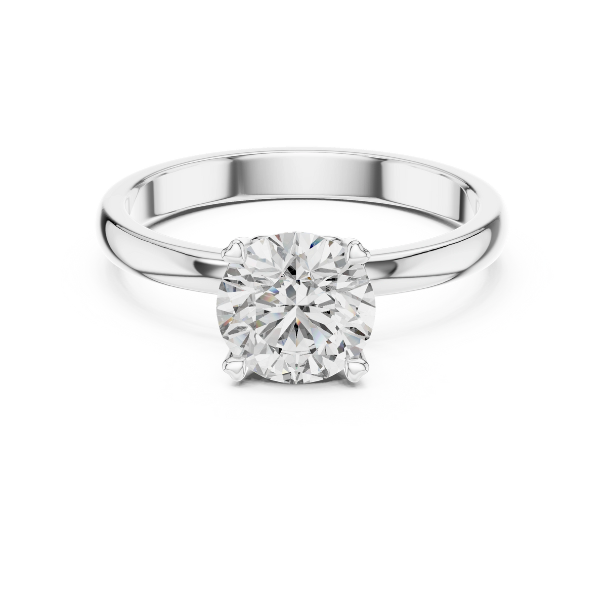 Gold 1Ct Round Solitaire Lab Grown Diamond Dexan Ring