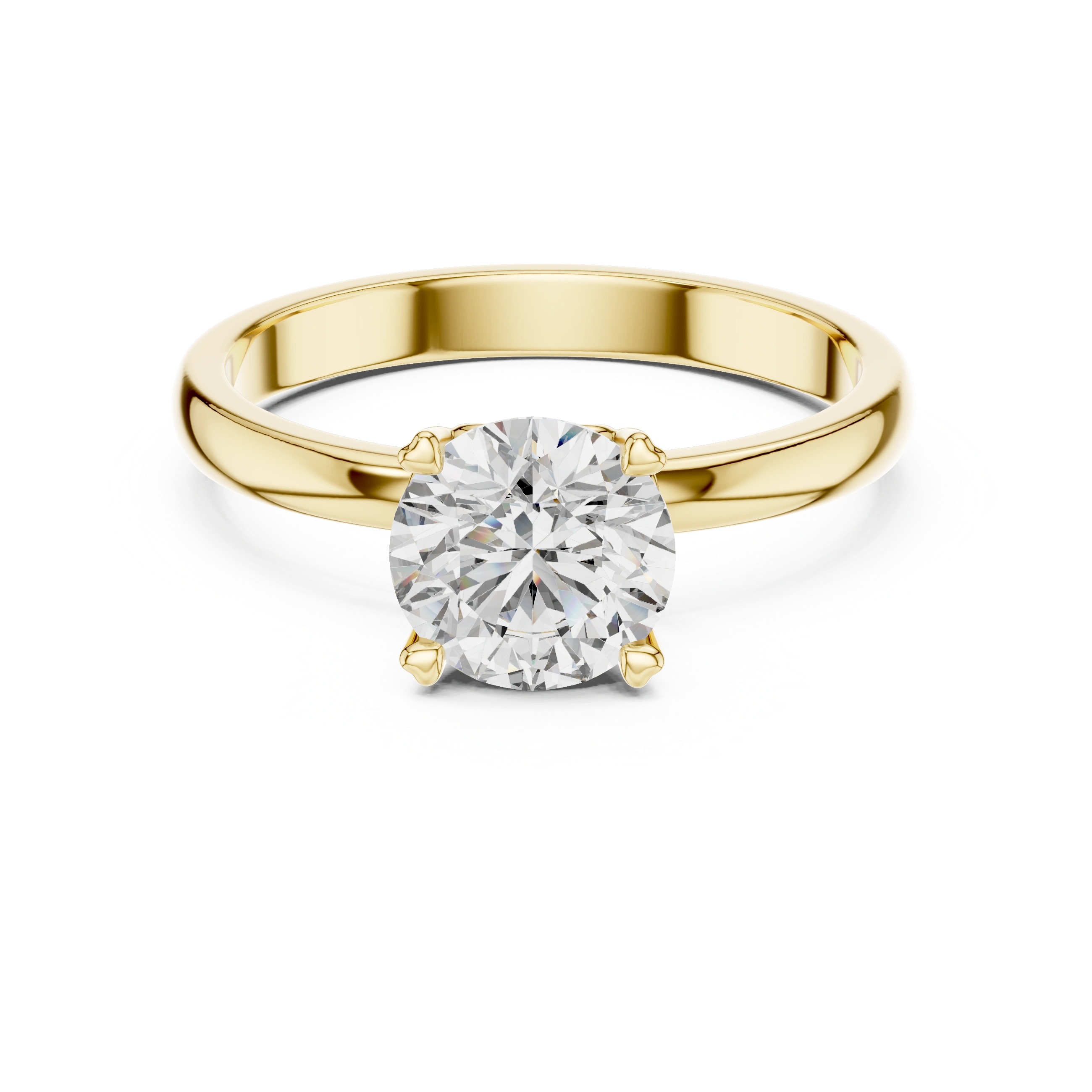 Gold 1Ct Round Solitaire Lab Grown Diamond Dexan Ring