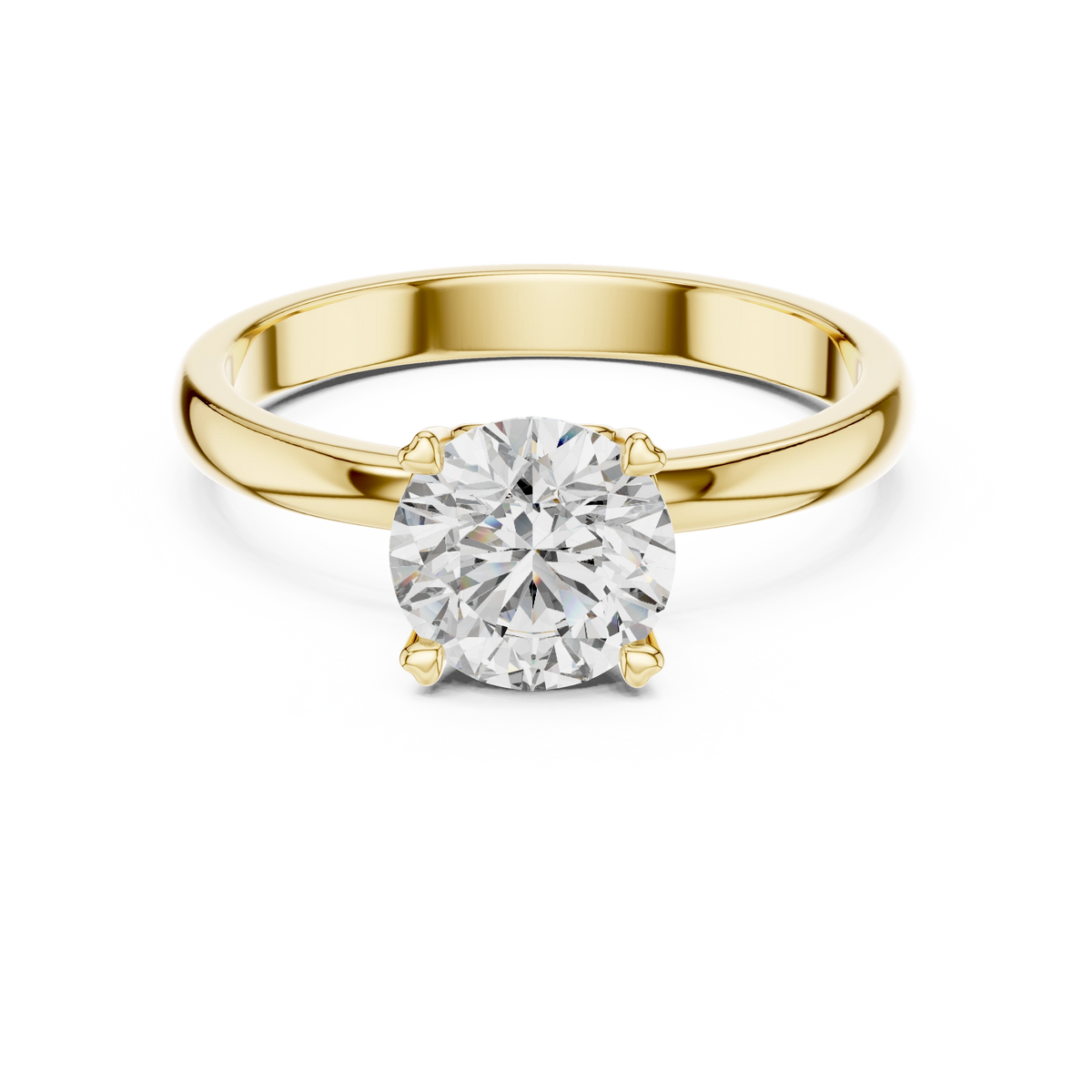 Gold 1Ct Round Solitaire Lab Grown Diamond Dexan Ring