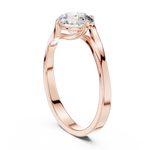 Gold 1Ct Round Twisted Band Solitaire Lab Grown Diamond Mariah Ring