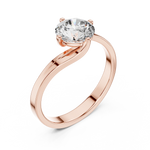 Gold 1Ct Round Twisted Band Solitaire Lab Grown Diamond Mariah Ring