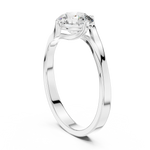 Gold 1Ct Round Twisted Band Solitaire Lab Grown Diamond Mariah Ring