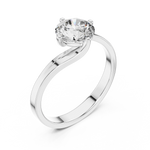 Gold 1Ct Round Twisted Band Solitaire Lab Grown Diamond Mariah Ring