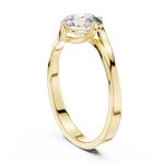 Gold 1Ct Round Twisted Band Solitaire Lab Grown Diamond Mariah Ring