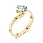 Gold 1Ct Round Twisted Band Solitaire Lab Grown Diamond Mariah Ring