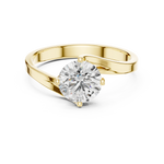 Gold 1Ct Round Twisted Band Solitaire Lab Grown Diamond Mariah Ring