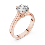 Gold 1Ct Solitaire Round Lab Grown Diamond Vitel Ring