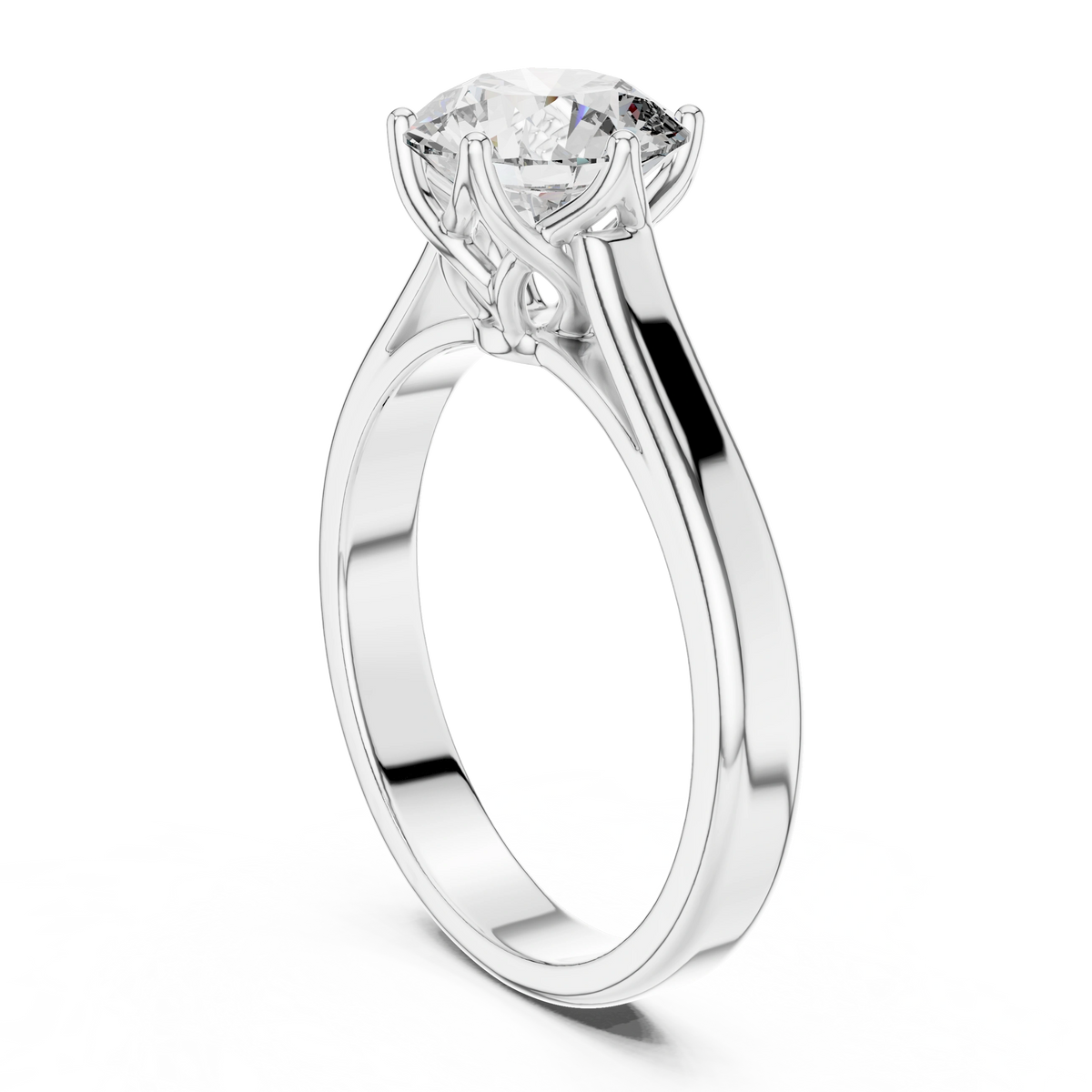 Gold 1Ct Solitaire Round Lab Grown Diamond Vitel Ring