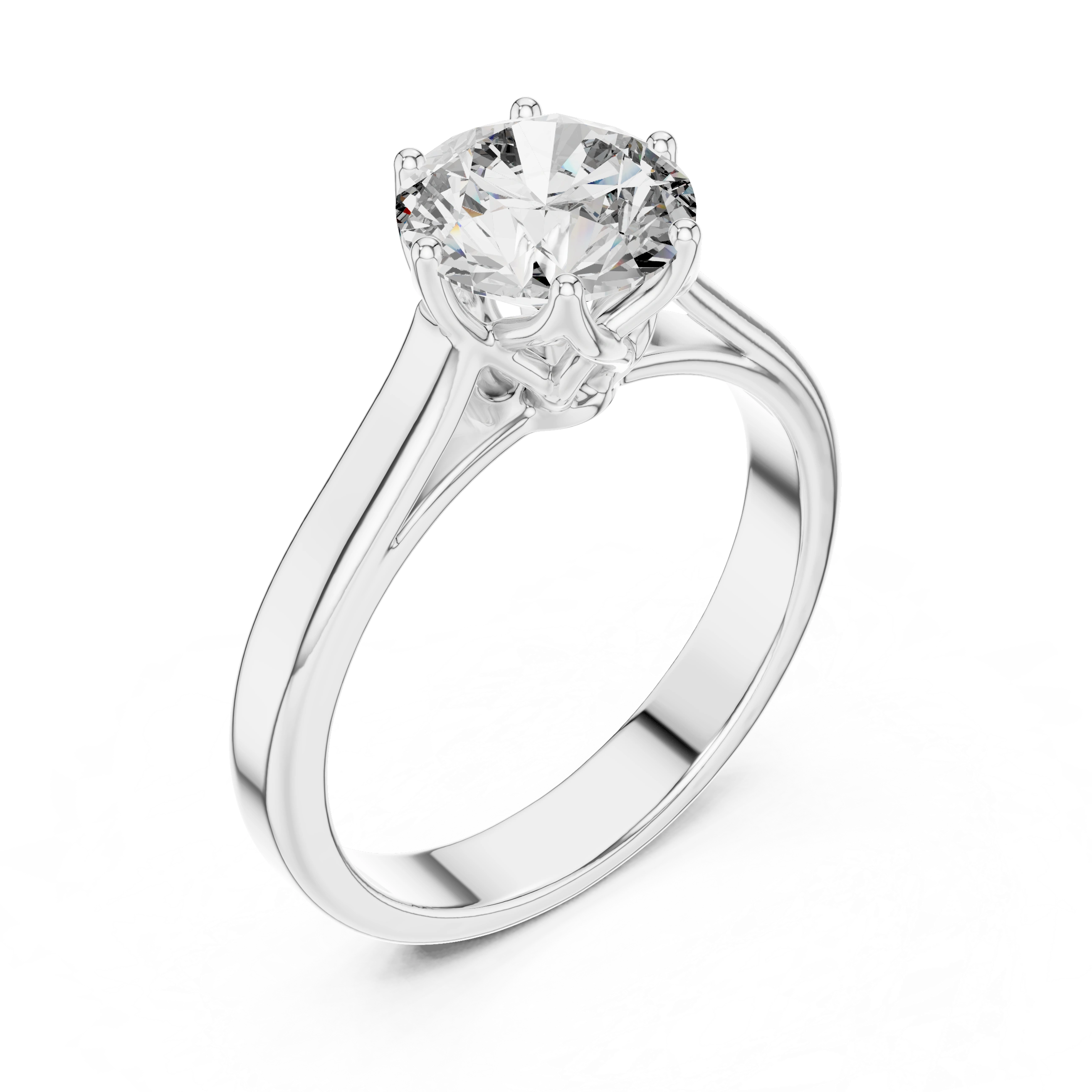 Gold 1Ct Solitaire Round Lab Grown Diamond Vitel Ring