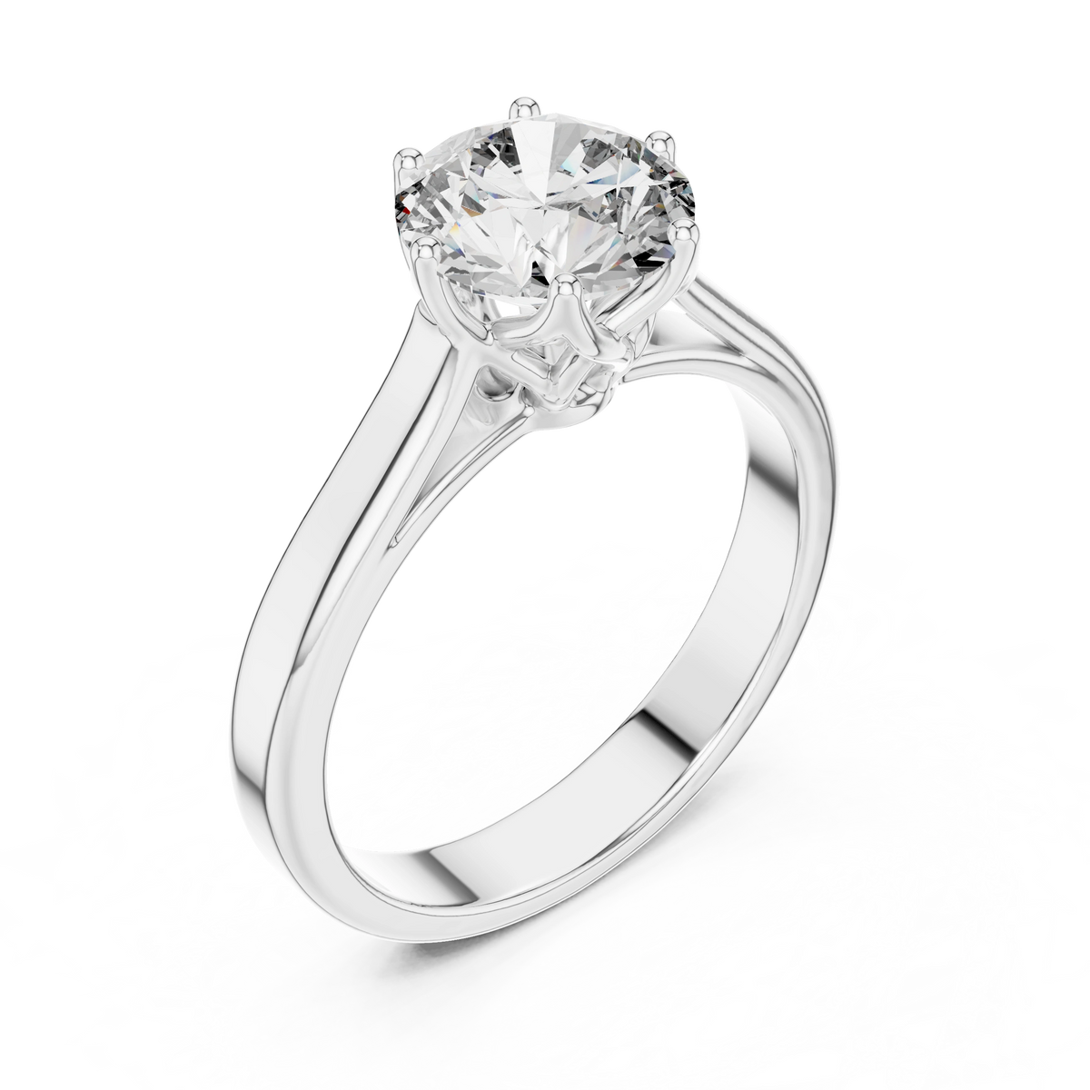 Gold 1Ct Solitaire Round Lab Grown Diamond Vitel Ring