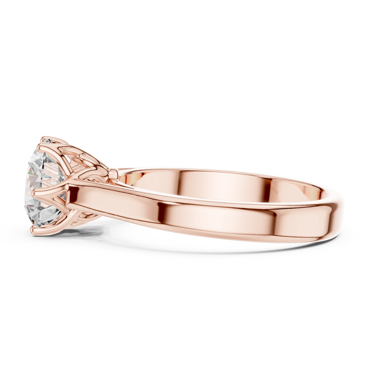 Gold 1Ct Solitaire Round Lab Grown Diamond Vitel Ring
