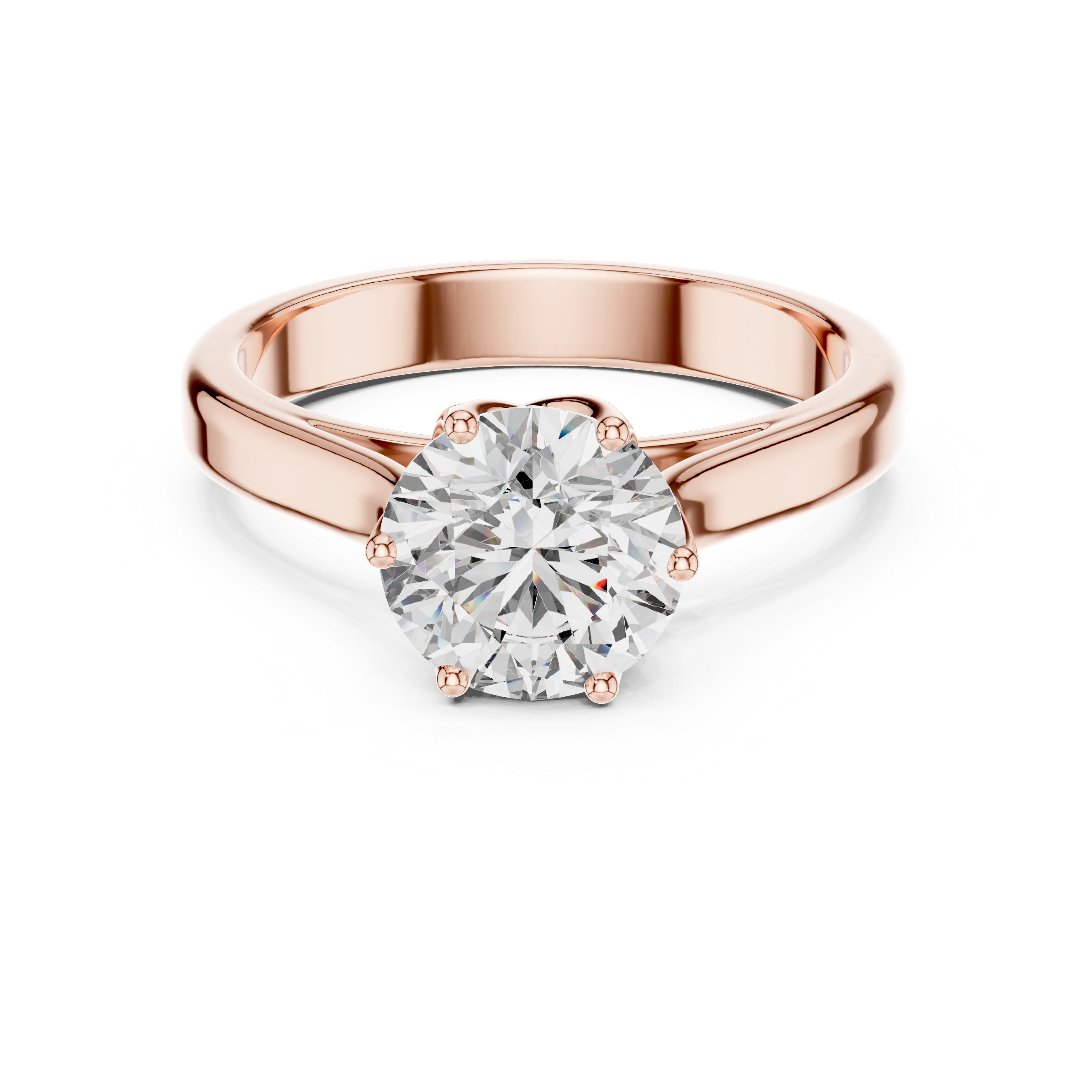 Gold 1Ct Solitaire Round Lab Grown Diamond Vitel Ring