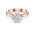 Gold 1Ct Solitaire Round Lab Grown Diamond Vitel Ring