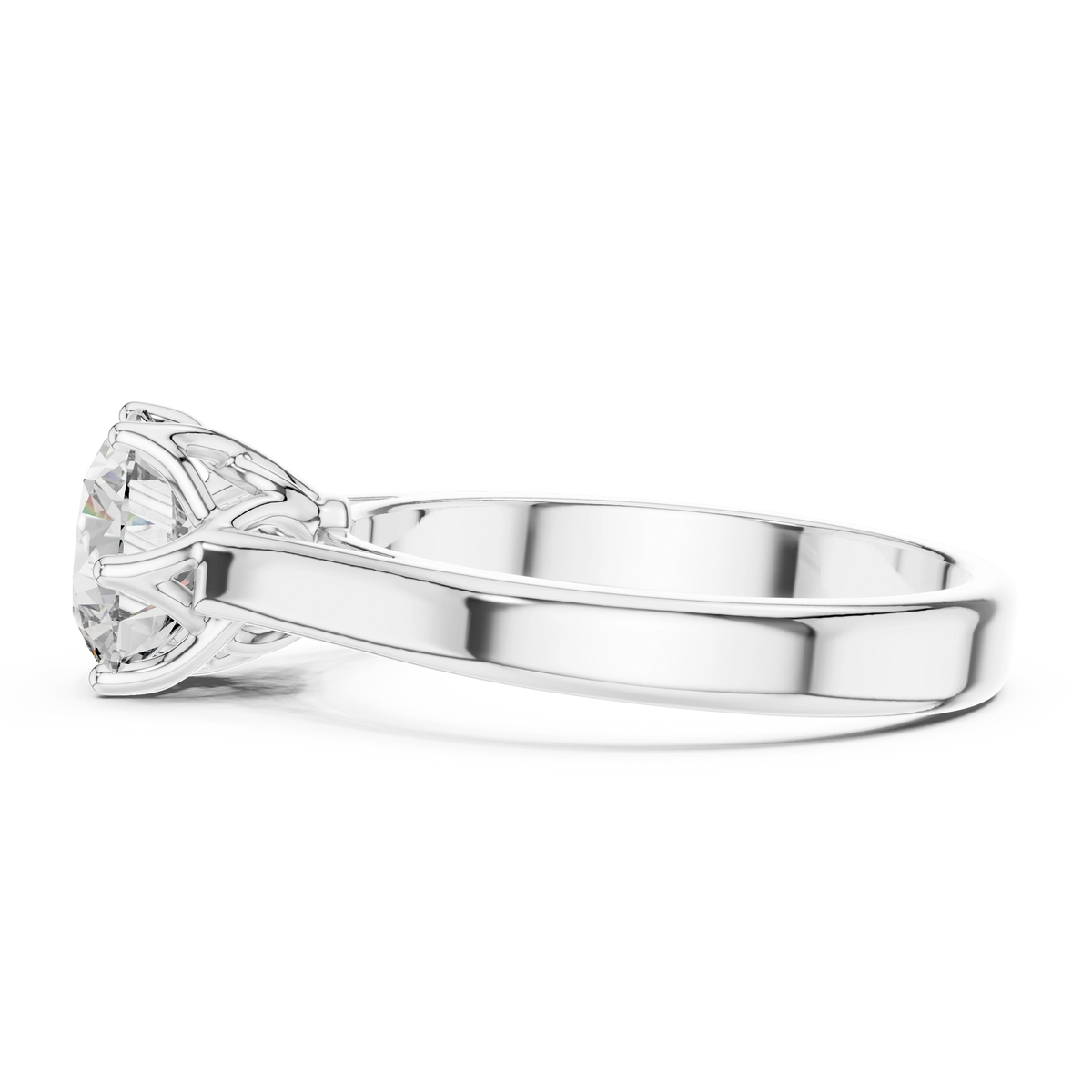 Gold 1Ct Solitaire Round Lab Grown Diamond Vitel Ring