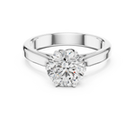 Gold 1Ct Solitaire Round Lab Grown Diamond Vitel Ring