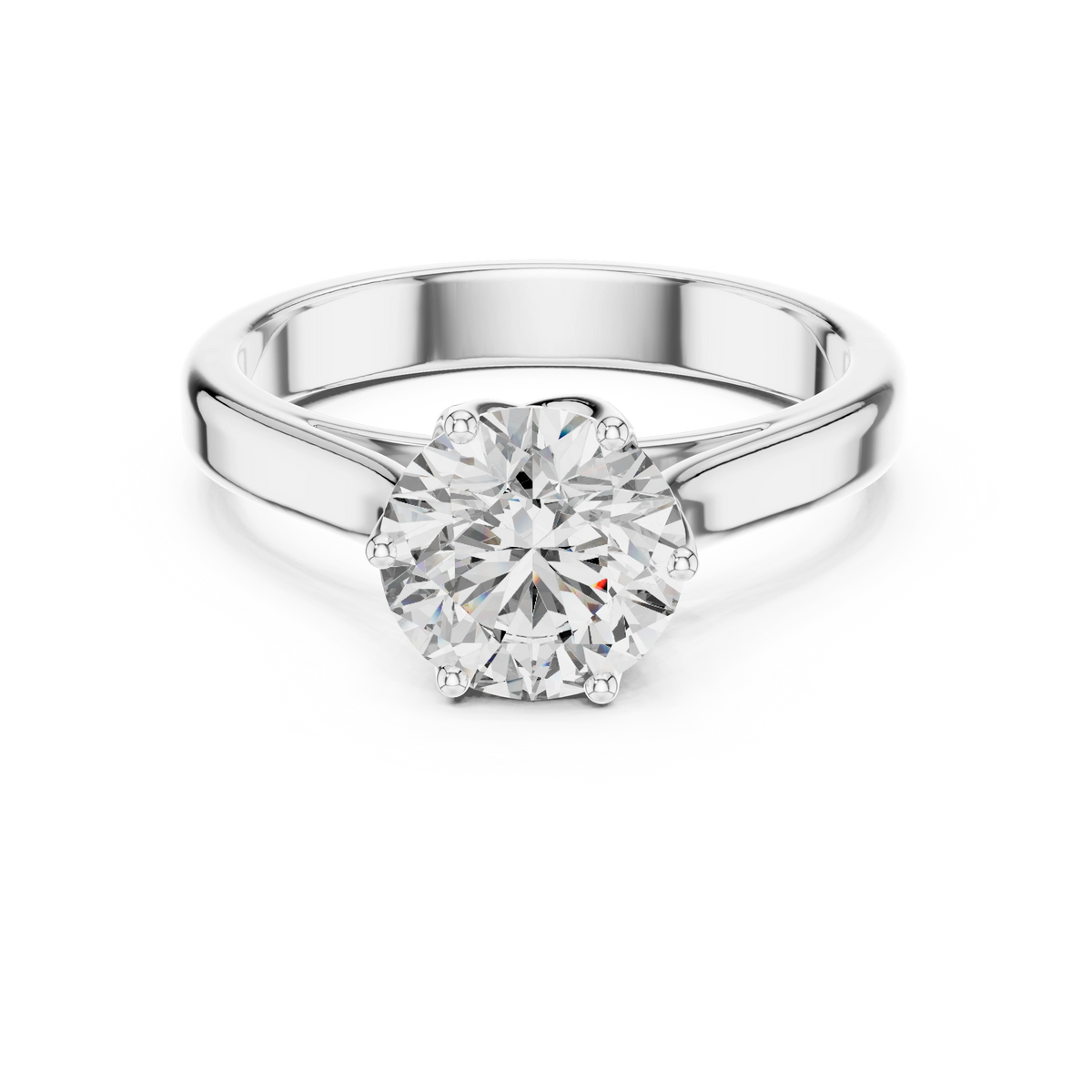 Gold 1Ct Solitaire Round Lab Grown Diamond Vitel Ring