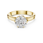 Gold 1Ct Solitaire Round Lab Grown Diamond Vitel Ring