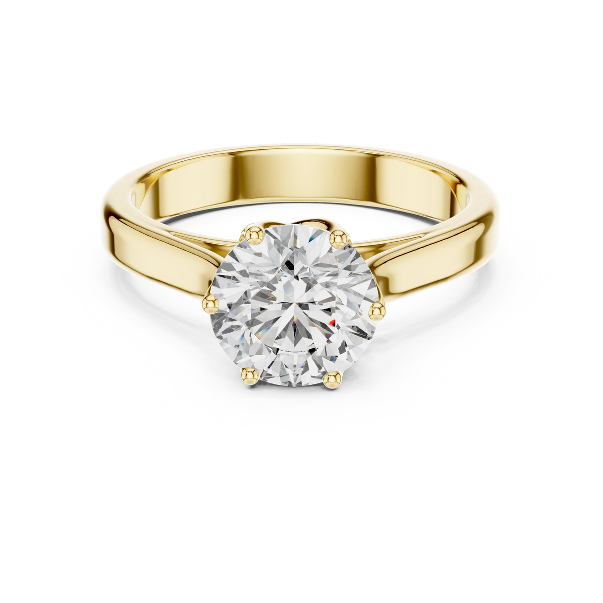 Gold 1Ct Solitaire Round Lab Grown Diamond Vitel Ring