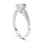 Gold 1Ct Round Pave Shank Solitaire Lab Grown Diamond Flavi Ring
