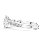 Gold 1Ct Round Pave Shank Solitaire Lab Grown Diamond Flavi Ring