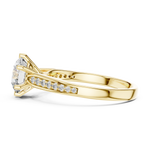 Gold 1Ct Round Pave Shank Solitaire Lab Grown Diamond Flavi Ring