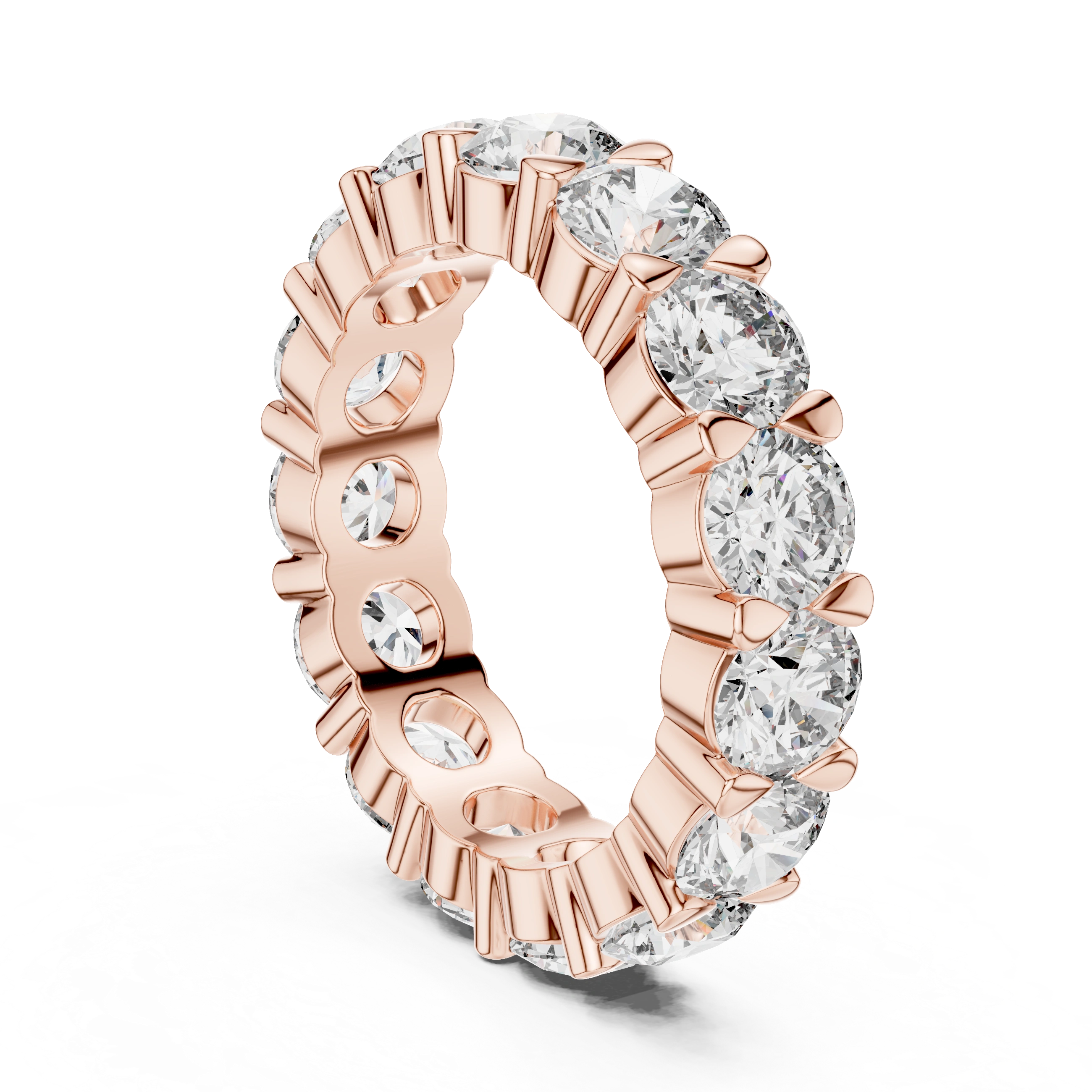 Gold 5Ct Round Eternity Band Lab Grown Diamond Silvio Ring