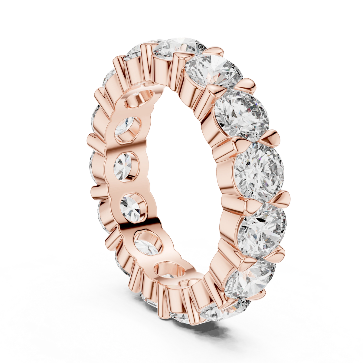 Gold 5Ct Round Eternity Band Lab Grown Diamond Silvio Ring