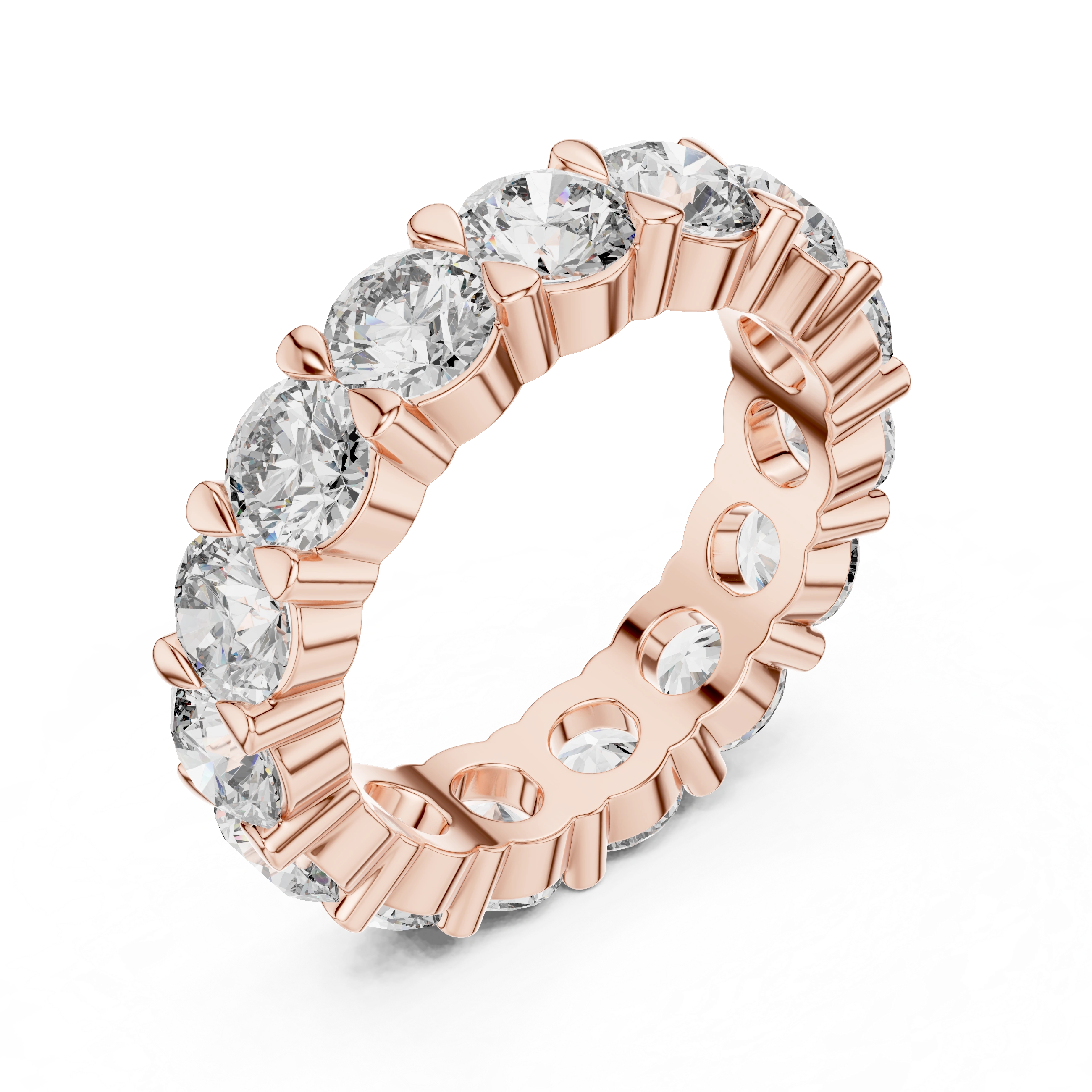 Gold 5Ct Round Eternity Band Lab Grown Diamond Silvio Ring