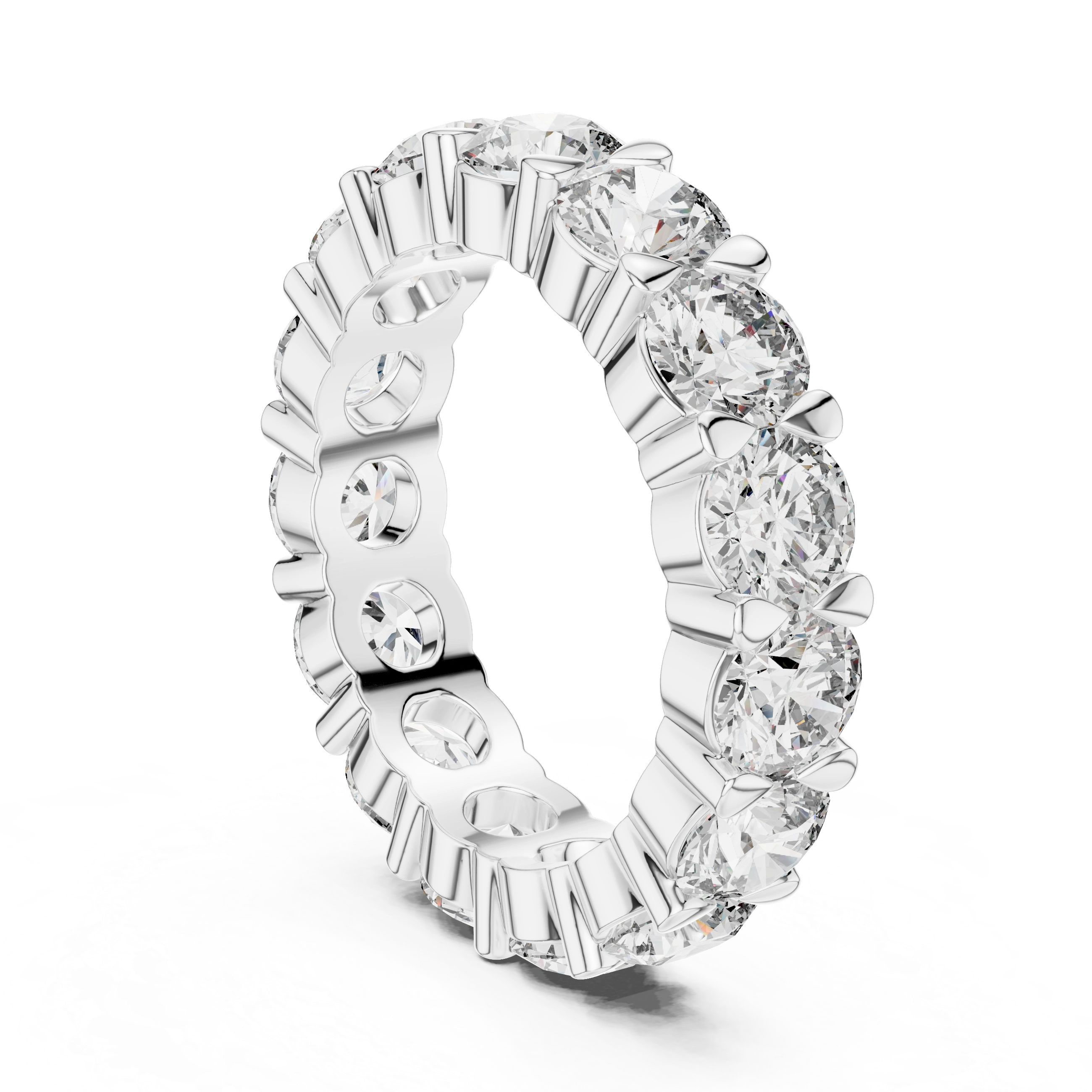 Gold 5Ct Round Eternity Band Lab Grown Diamond Silvio Ring