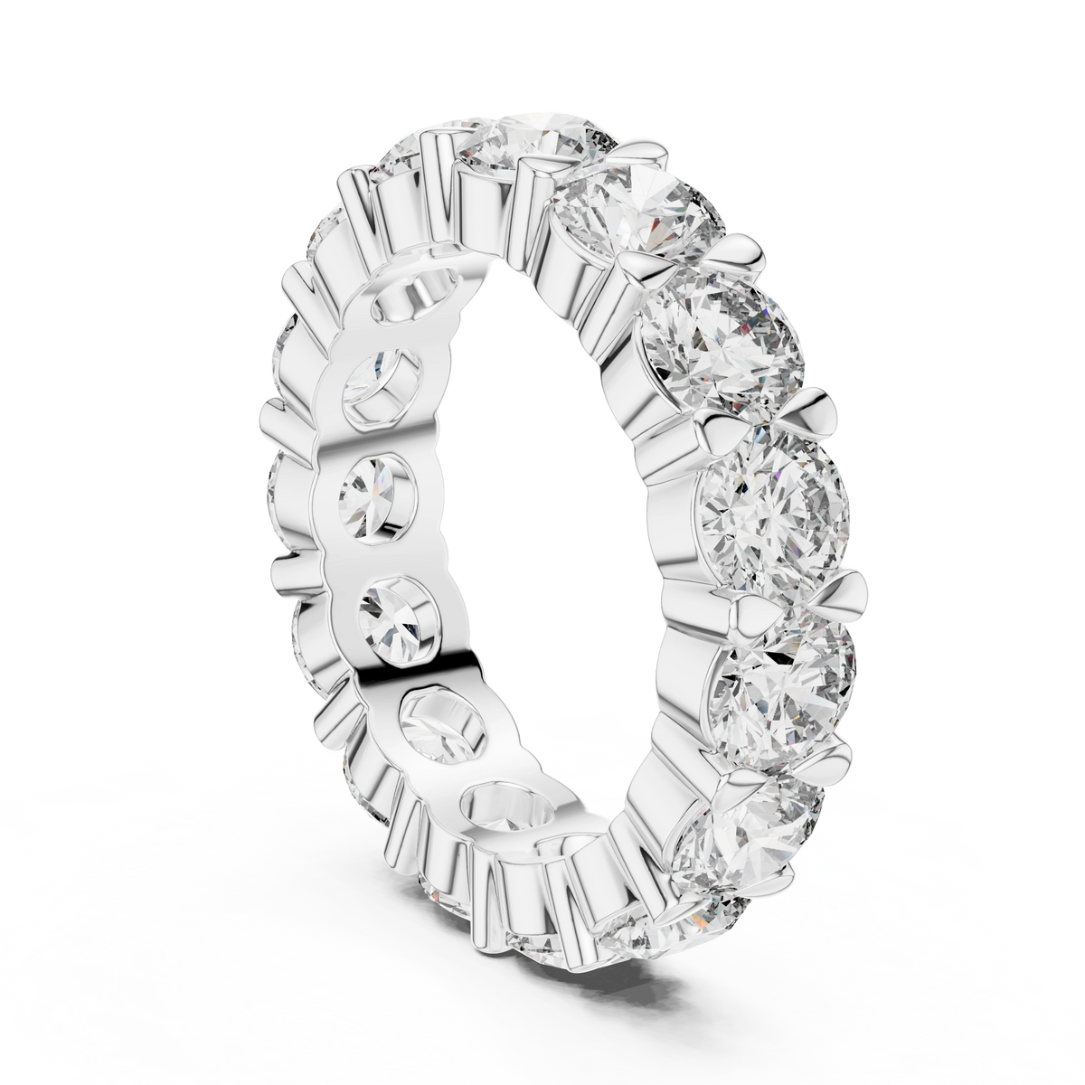 Gold 5Ct Round Eternity Band Lab Grown Diamond Silvio Ring
