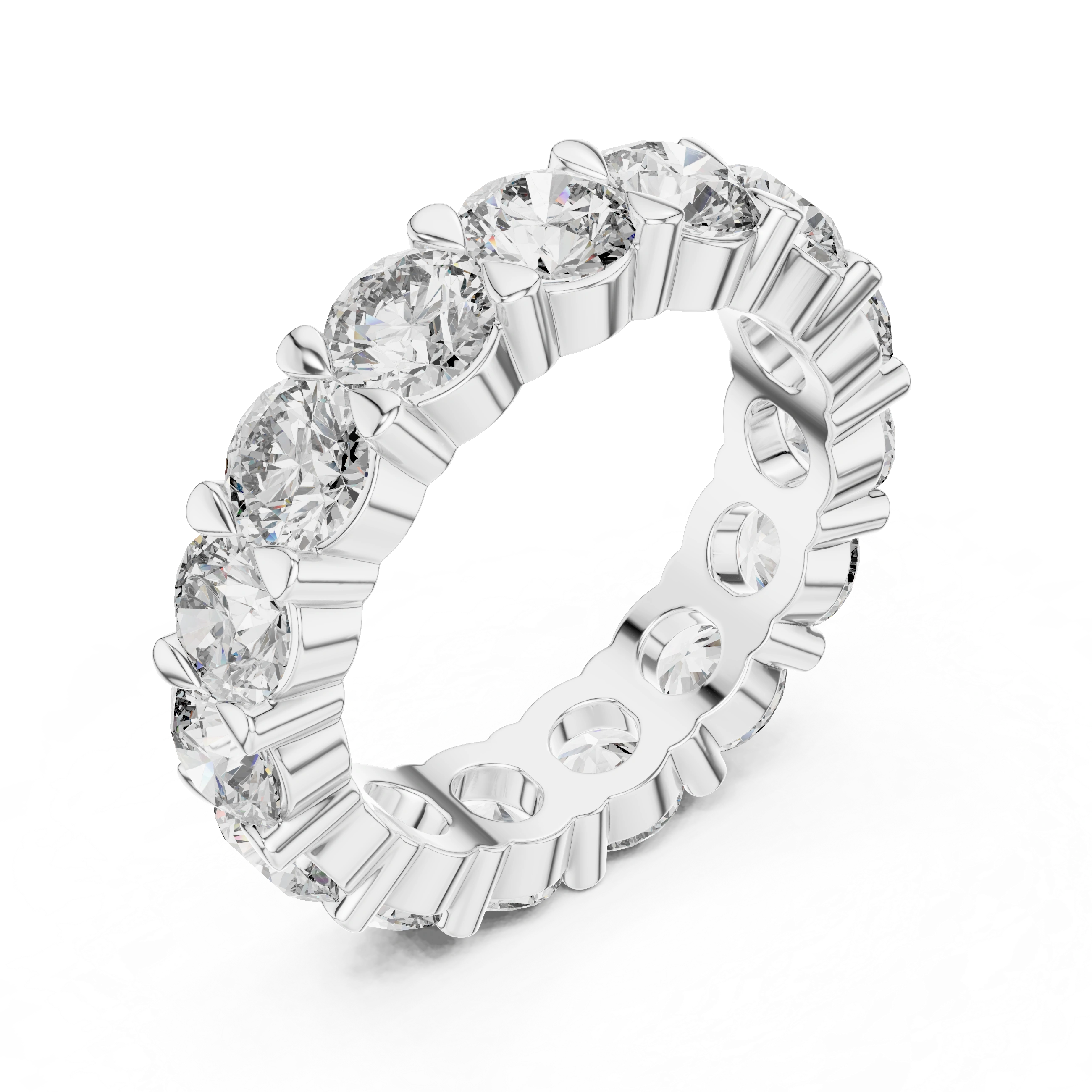 Gold 5Ct Round Eternity Band Lab Grown Diamond Silvio Ring