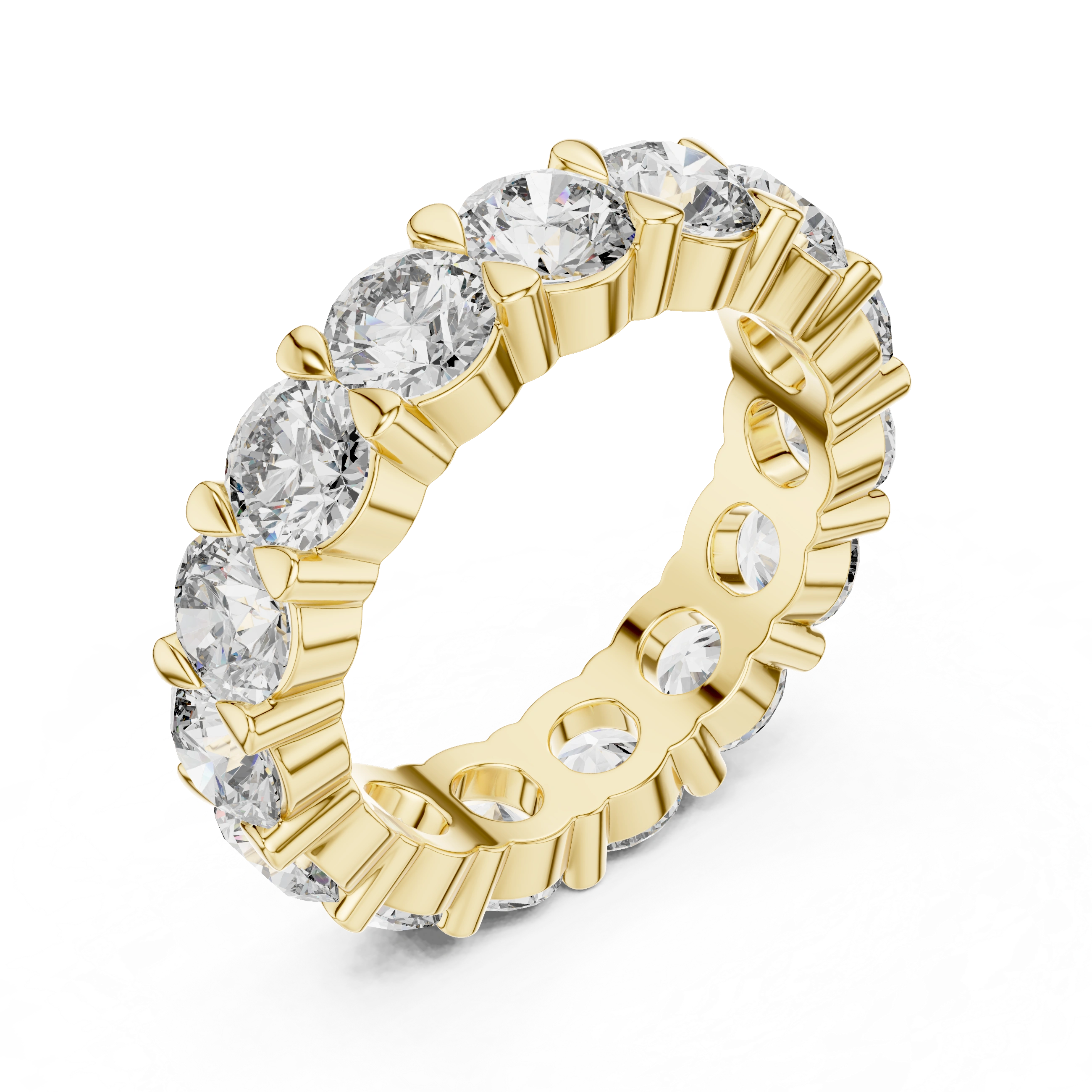 Gold 5Ct Round Eternity Band Lab Grown Diamond Silvio Ring