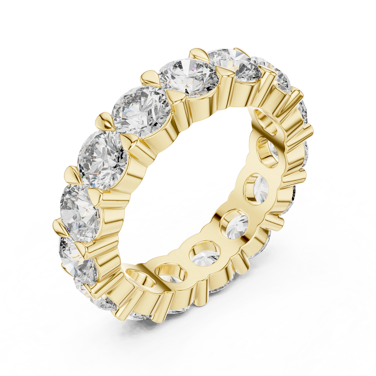 Gold 5Ct Round Eternity Band Lab Grown Diamond Silvio Ring