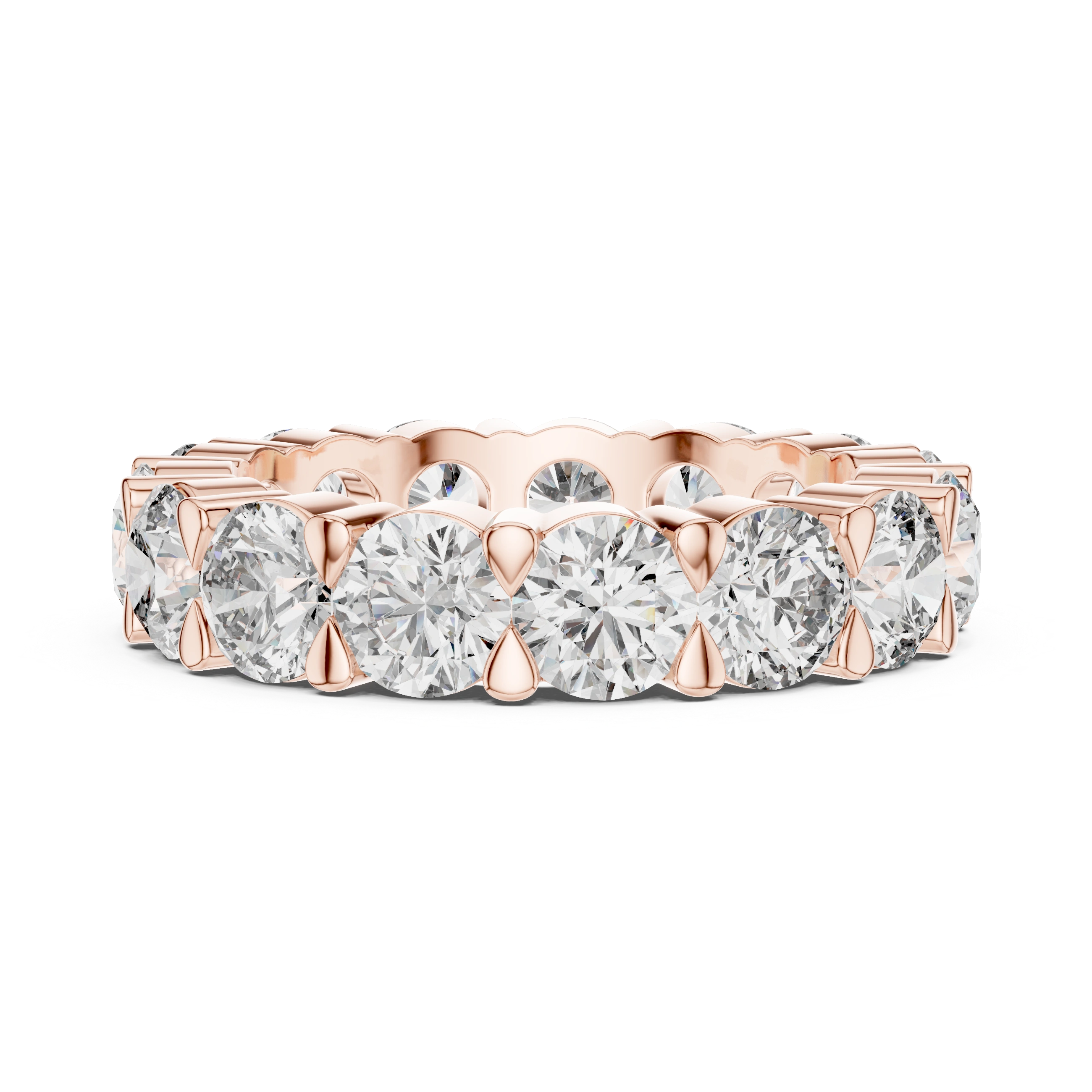 Gold 5Ct Round Eternity Band Lab Grown Diamond Silvio Ring