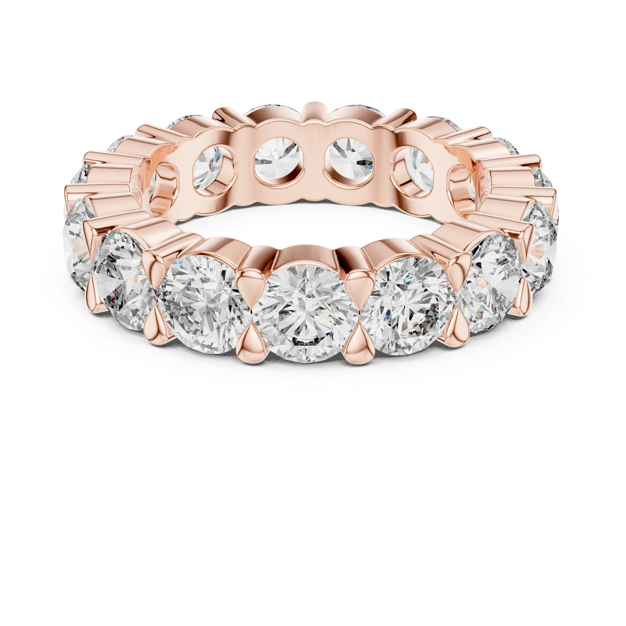 Gold 5Ct Round Eternity Band Lab Grown Diamond Silvio Ring