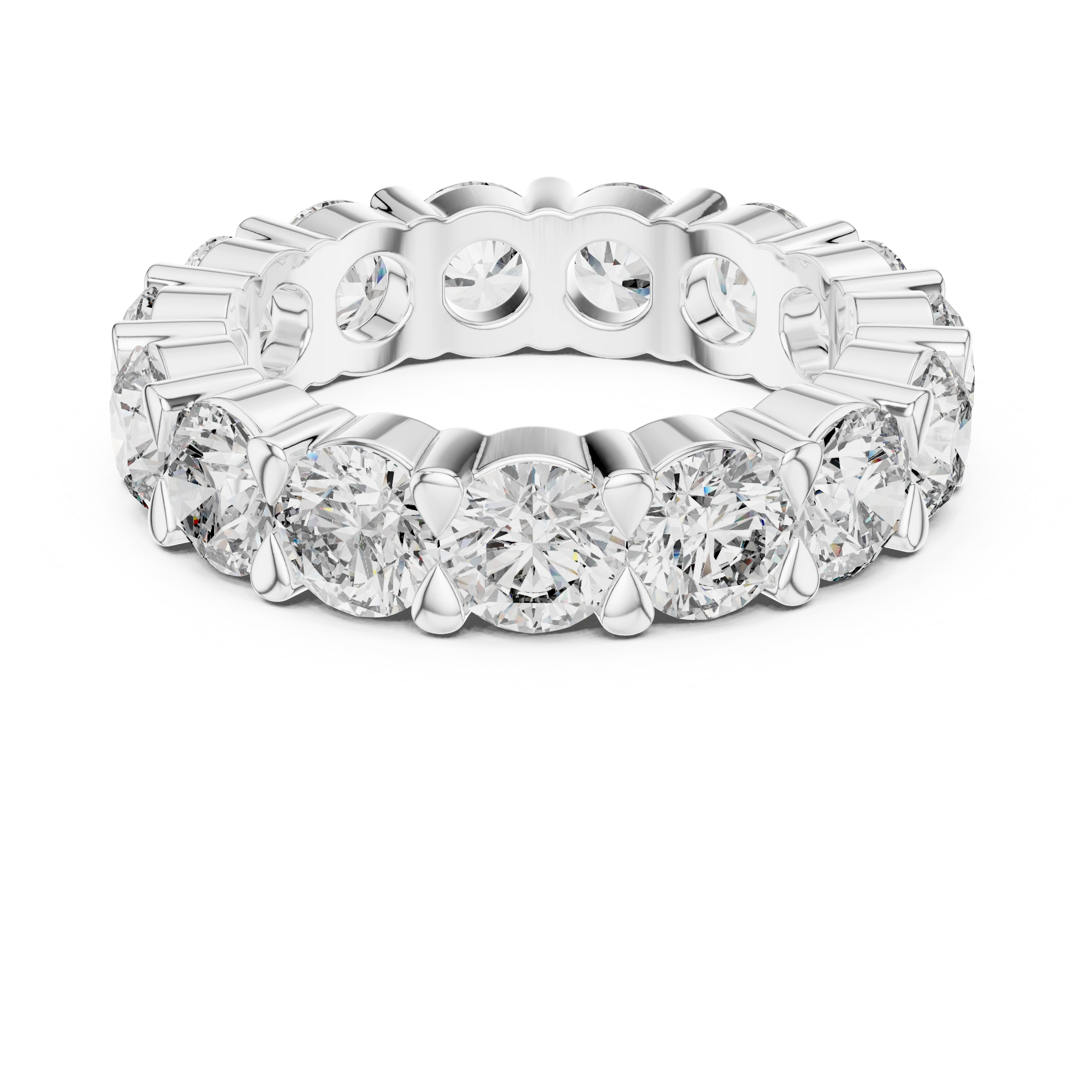 Gold 5Ct Round Eternity Band Lab Grown Diamond Silvio Ring