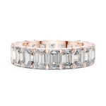 Gold 5Ct Emerald Cut Eternity Band Lab Grown Diamond Calpe Ring