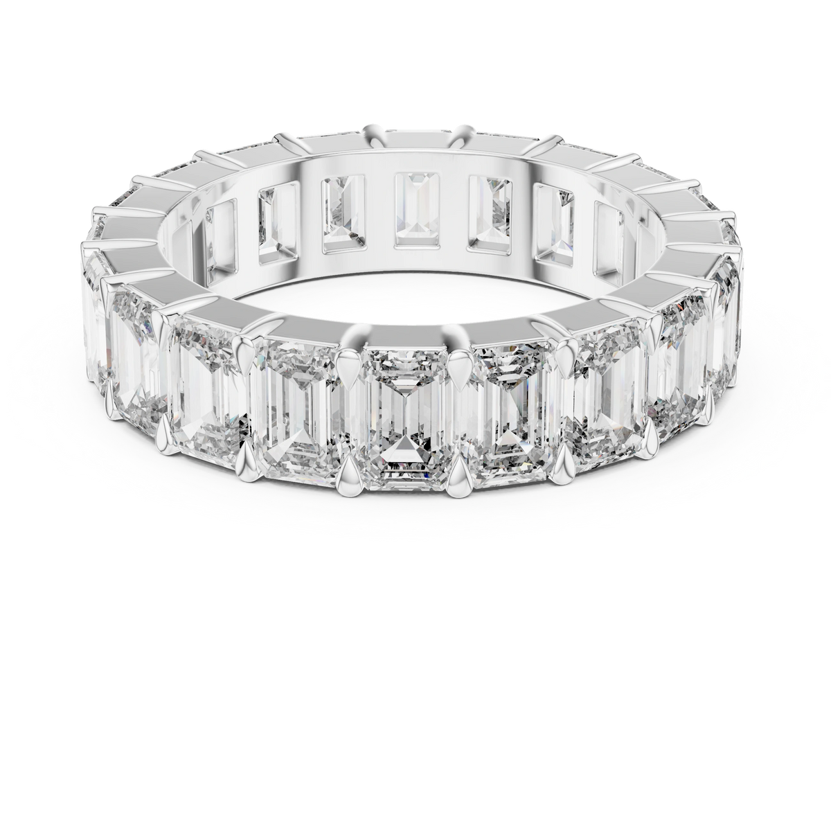Gold 5Ct Emerald Cut Eternity Band Lab Grown Diamond Calpe Ring