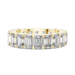 Gold 5Ct Emerald Cut Eternity Band Lab Grown Diamond Calpe Ring