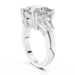 Gold 3Ct Princess Three Stone Lab Grown Diamond Troil Ring