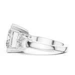 Gold 3Ct Princess Three Stone Lab Grown Diamond Troil Ring