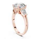 Gold 3Ct Round Three Stone Lab Grown Diamond Vespe Ring
